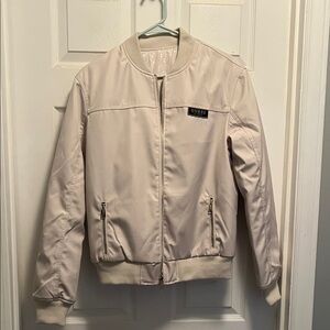 NWOT Guess Light Beige Bomber Jacket M